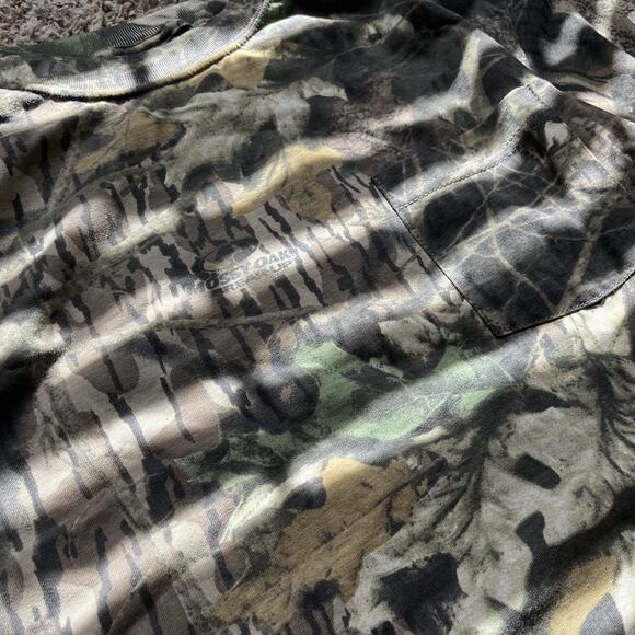 Mossy Oak Camo Classics T-Shirt Mens L Front Pocket Cotton Blend Short Sleeve - Picture 2 of 6